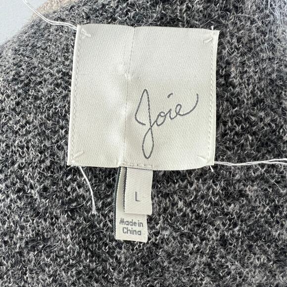 JOIE Berit Jacquard Leopard Print Wool Blend Long Sleeve Cardigan Jacket Size L - Picture 7 of 8